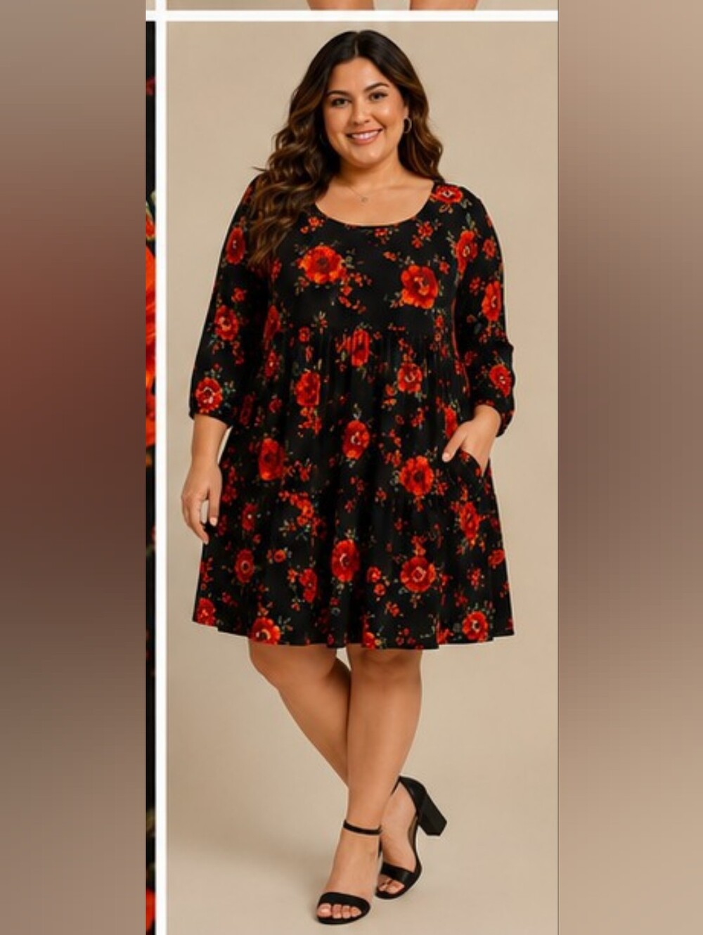 🍏For Justify Plus Size Floral Babydoll Dress – Size 2X